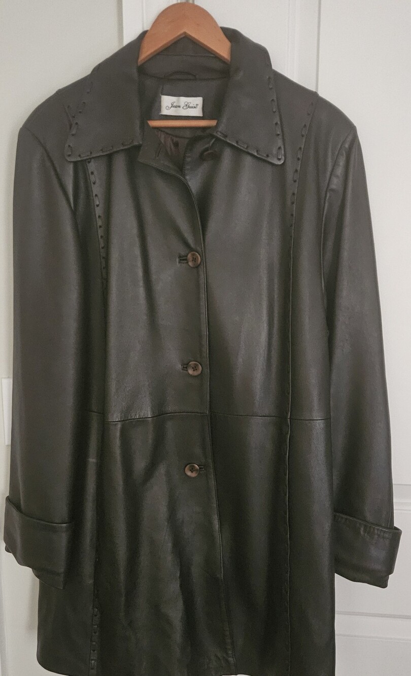 Vintage, Genuine Leather Coat for Woman, Size 10- 12, Chocolate Brown